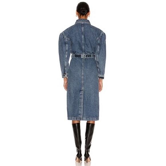 REMAIN Birger Christensen Dahlia Stone Wash denim midi dress size 40/ US 8 - Picture 3 of 16